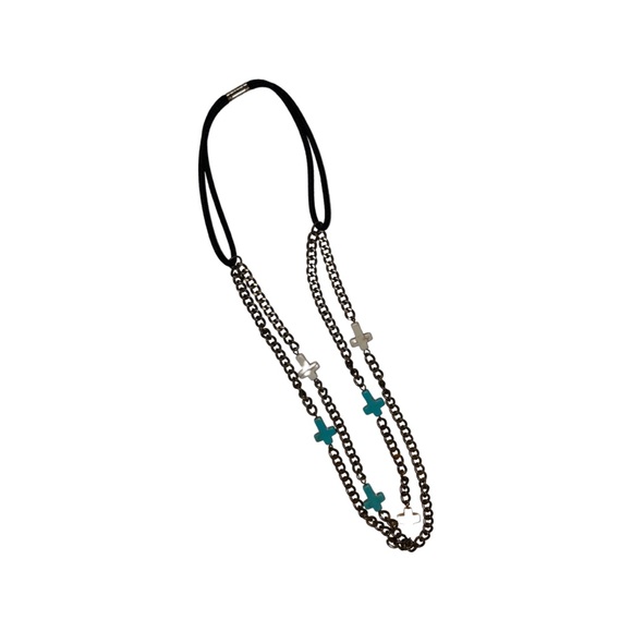 Urban Outfitter Cross and Chain Headband/Necklace - Picture 1 of 2